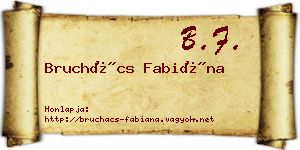 Bruchács Fabiána névjegykártya